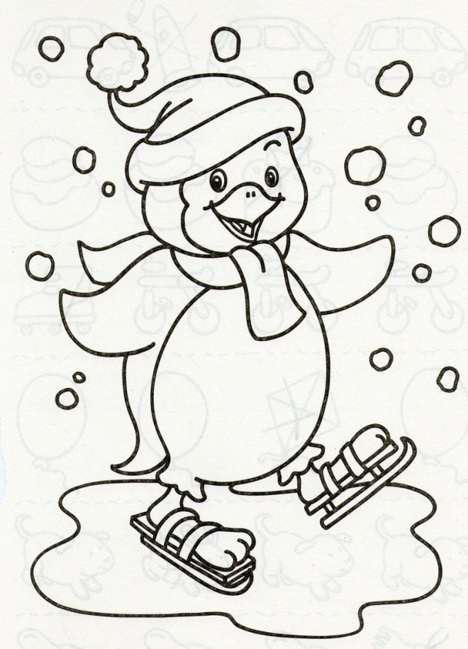 Coloriage Hiver Maternelle dessin gratuit à imprimer