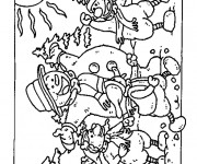 Coloriage Bonhomme de Neige dans La forêt