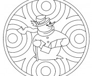 Coloriage et dessins gratuit Hiver Maternelle mandala à imprimer