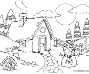 Coloriage et dessins gratuit Un petit Chalet de campagne à imprimer