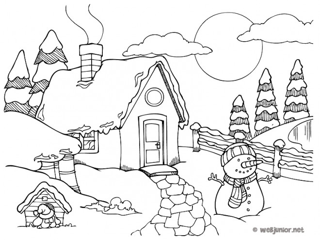 Dessin Chalet Montagne : Chalet neige dessin - Châlet, maison et cabane