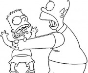 Coloriage Bart et son Père Homer