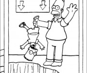 Coloriage Bart et son père humoristique