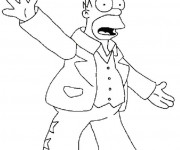 Coloriage Homer chanteur de Rock