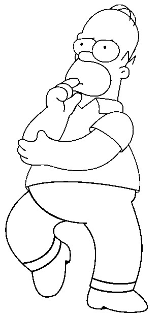 Coloriage et dessins gratuits Homer qui pense à imprimer
