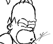 Coloriage Homer Simpson au crayon