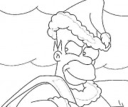 Coloriage Homer Simpson en Noel