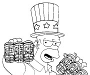 Coloriage Homer Simpson et l'amour de Bière