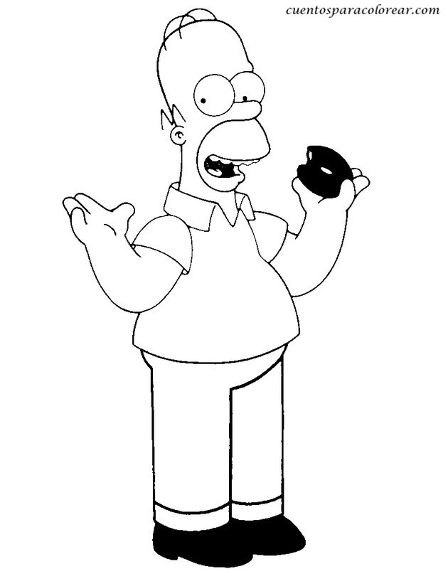 Coloriage et dessins gratuits Homer Simpson facile à imprimer