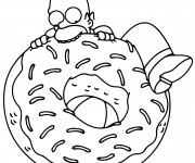 Coloriage Homer Simpson gourmand