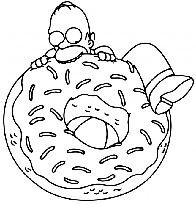 Coloriage Homer Simpson Gourmand Dessin Gratuit à Imprimer