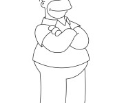 Coloriage et dessins gratuit Homer Simpson tout confiant à imprimer