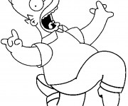 Coloriage Homer Simpson tout en sautant