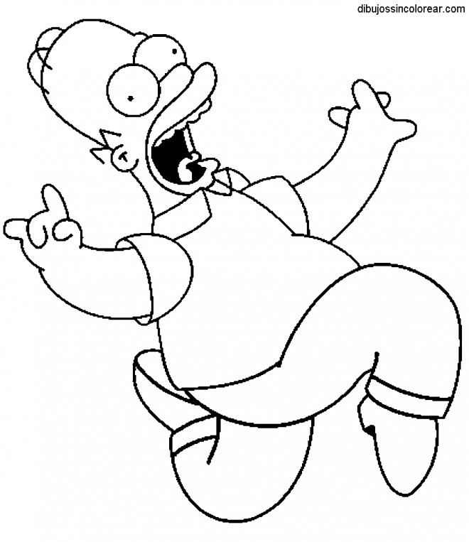 Coloriage et dessins gratuits Homer Simpson tout en sautant à imprimer