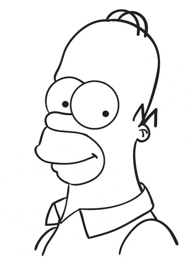 Coloriage Visage de Homer Simpson dessin gratuit à imprimer