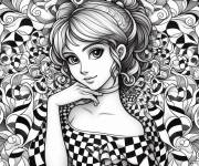 Coloriage Alice Illusion d'optique