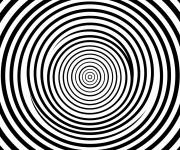 Coloriage Cercles concentriques Illusion d'optique