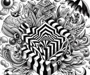 Coloriage Design en Illusion d'optique abstrait 3d