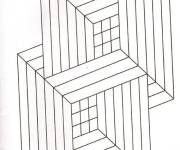 Coloriage et dessins gratuit Deux cubes en Illusion d'optique à imprimer