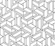 Coloriage Forme g&eacute;om&eacute;trique Illusion d'optique