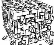 Coloriage Illusion cubique difficile
