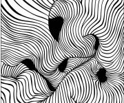 Coloriage Illusion d'onde lin&eacute;aire pour adulte