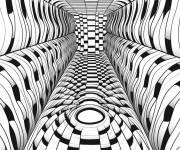 Coloriage Illusion d'optique art clip en ligne