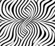 Coloriage Illusion d'optique au trait en abstrait