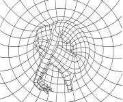Coloriage Illusion d'optique avec humain pour adulte