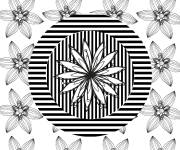 Coloriage Illusion d'optique avec p&eacute;tales de rose