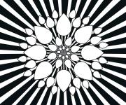 Coloriage Illusion d'optique avec p&eacute;tales magique