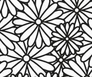 Coloriage Illusion d'optique avec plusieurs fleurs