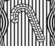 Coloriage Illusion d'optique canne en sucre