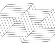 Coloriage Illusion d'optique Carr&eacute;s optiques