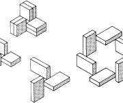 Coloriage Illusion d'optique cubique
