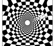Coloriage Illusion d'optique damier