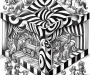 Coloriage Illusion d'optique de cirque