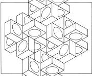 Coloriage Illusion d'optique de lego