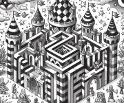 Coloriage Illusion d'optique de palais
