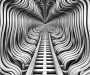 Coloriage Illusion d'optique de rails