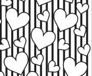 Coloriage Illusion d'optique des c&oelig;urs en motif