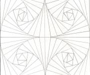 Coloriage Illusion d'optique des formes en ligne