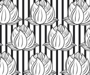 Coloriage Illusion d'optique des jolis fleurs 