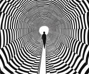 Coloriage Illusion d'optique direction dans le tunnel