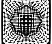 Coloriage Illusion d'optique en cercle