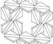 Coloriage Illusion d'optique en cercle plausible