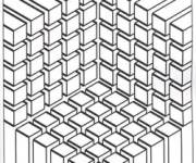 Coloriage et dessins gratuit Illusion d'optique en forme de carr&eacute;s à imprimer