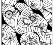 Coloriage Illusion d'optique en forme des yeux