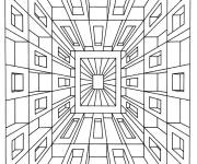Coloriage Illusion d'optique en profondeur