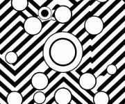 Coloriage Illusion d'optique en trait g&eacute;om&eacute;trique